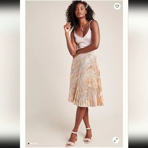 Aurora A-Line Midi Skirt | Geisha Designs | Anthropologie | Size 0